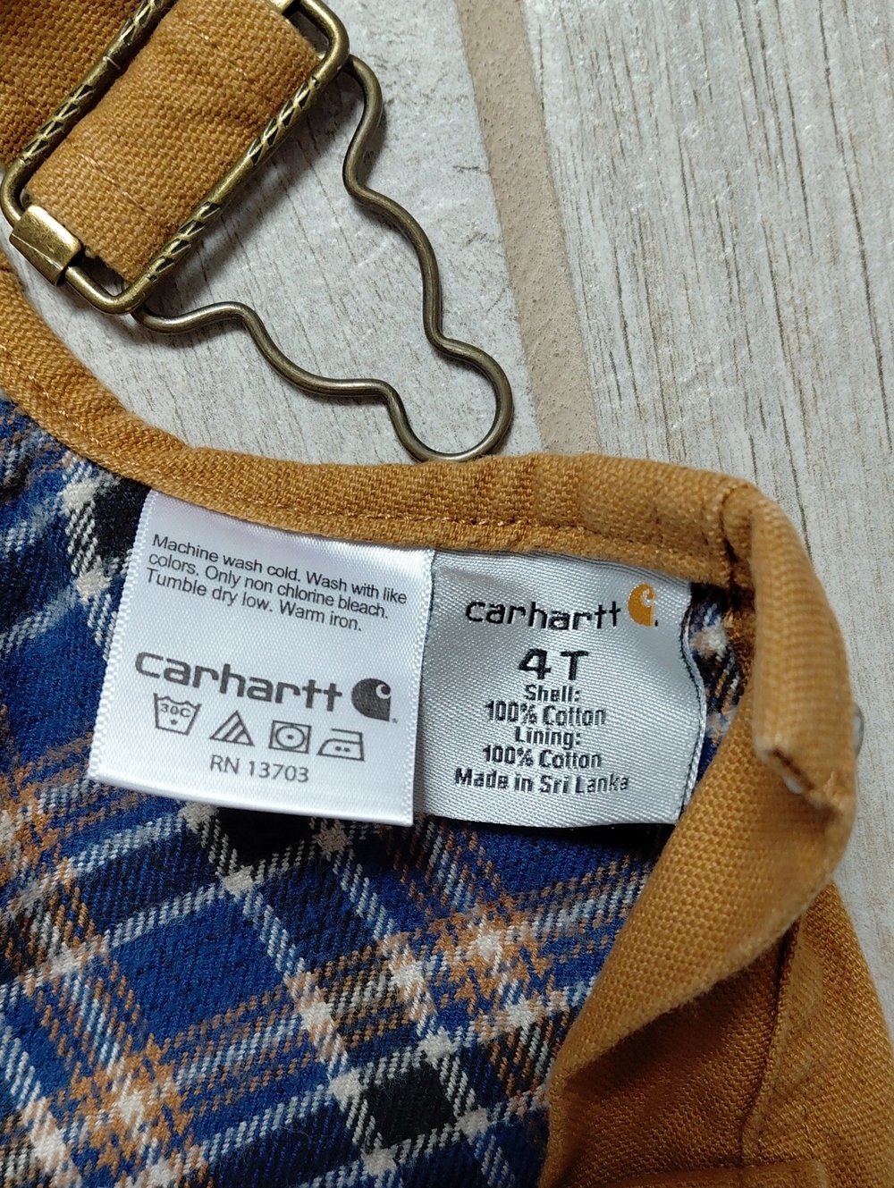 Carhartt Duck Brown Insulated Toddler Bib Overalls - Picture 2 of 9